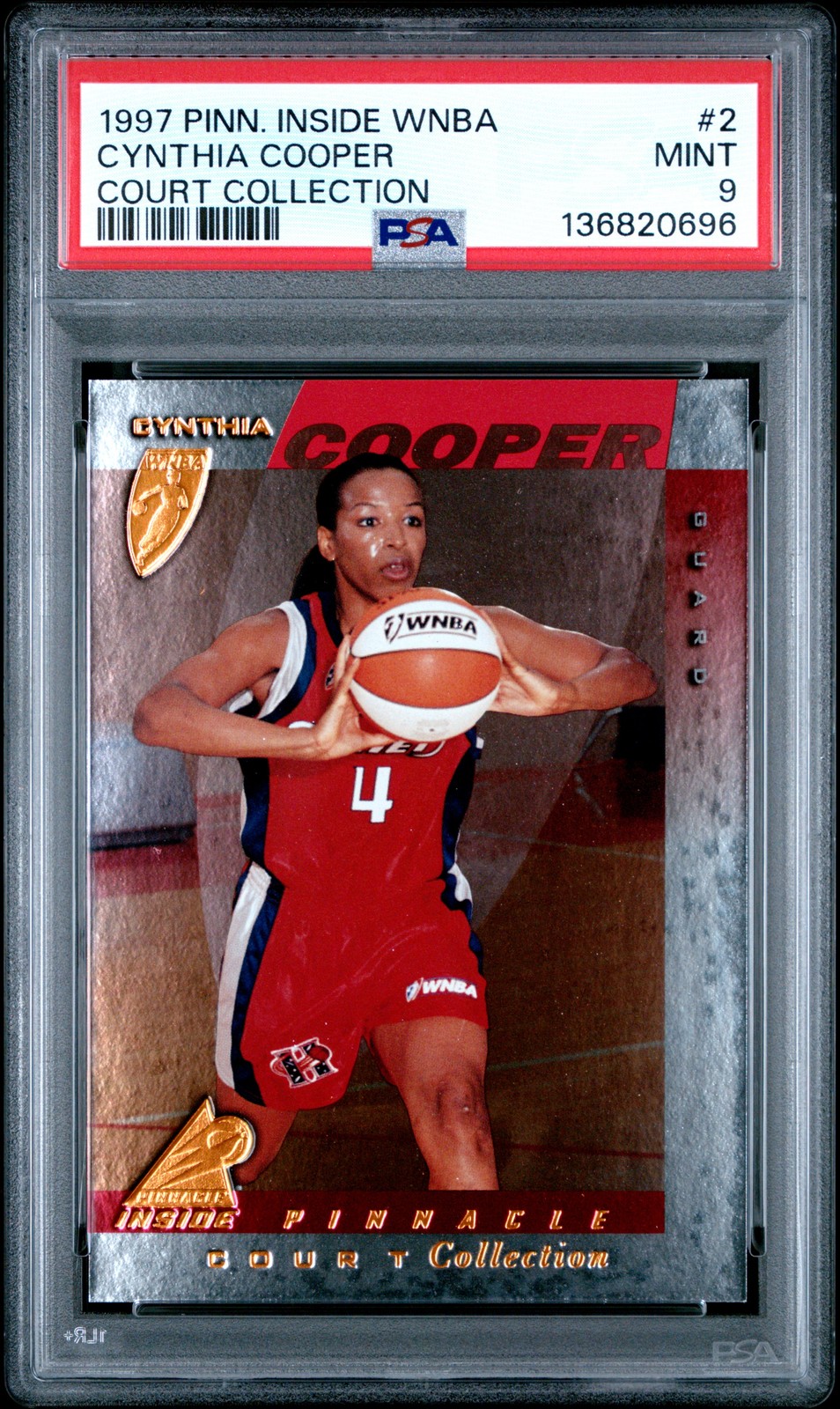 1997 Pinnacle Inside WNBA Court Collection #2 Cynthia Cooper PSA 9