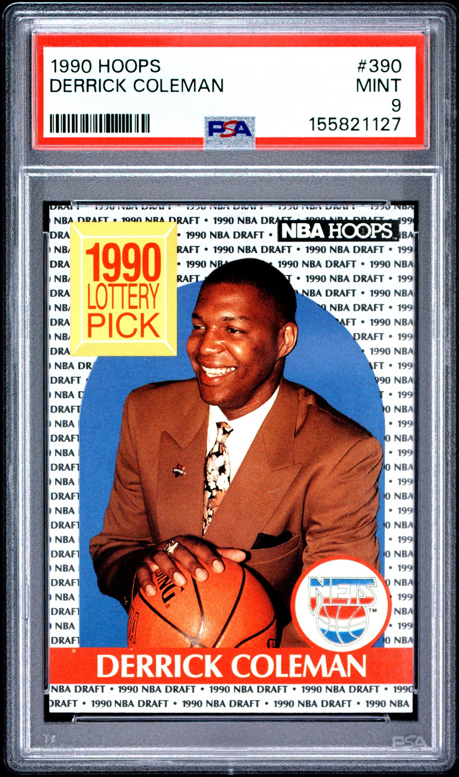 1990 Hoops #390 Derrick Coleman PSA 9